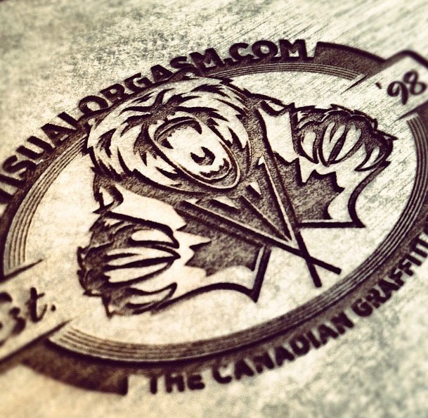 Custom laser etched wood
