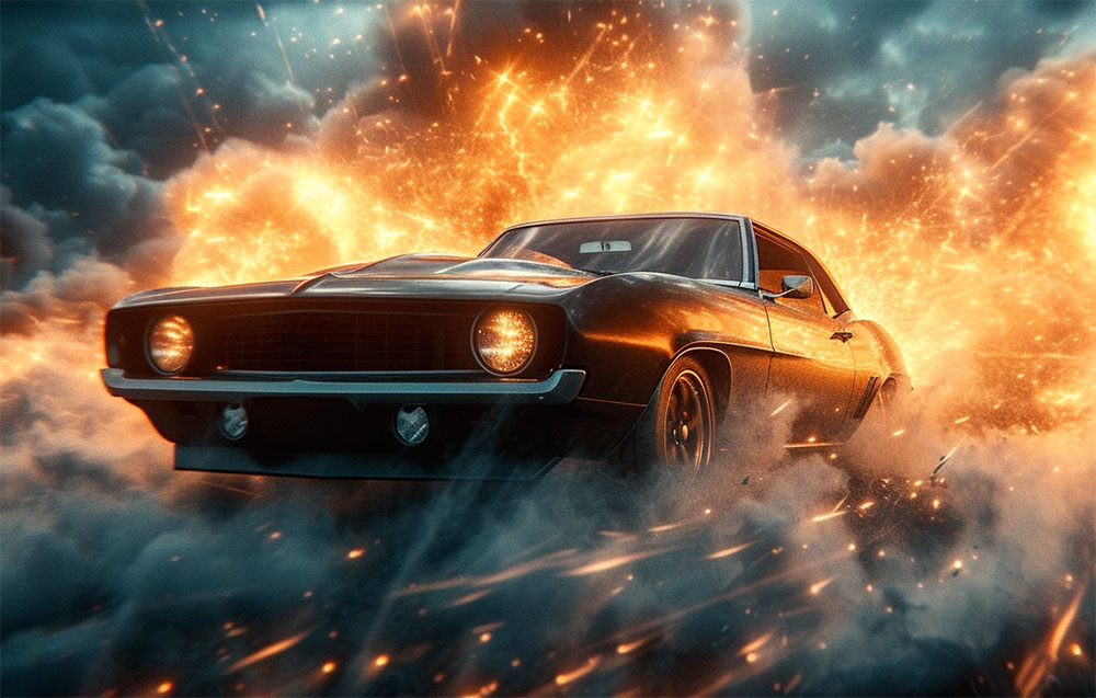 Midjourney: Fiery classic
