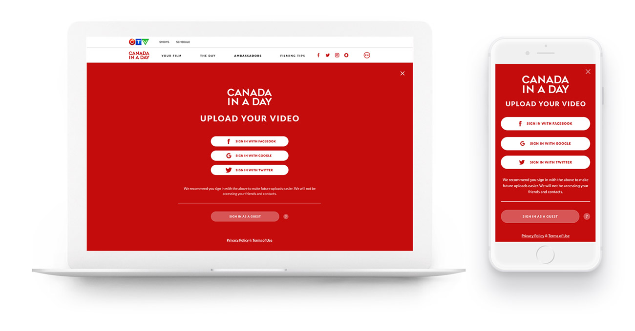 The upload flow on desktop and mobile