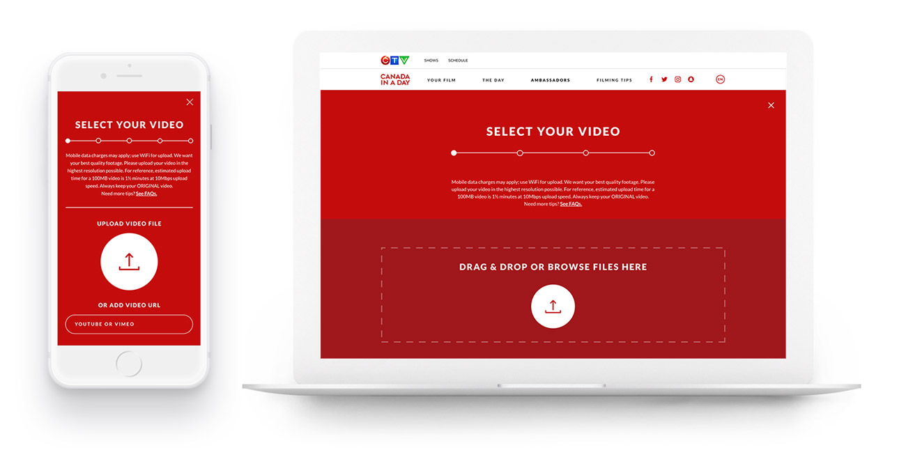 More of the upload flow on desktop and mobile