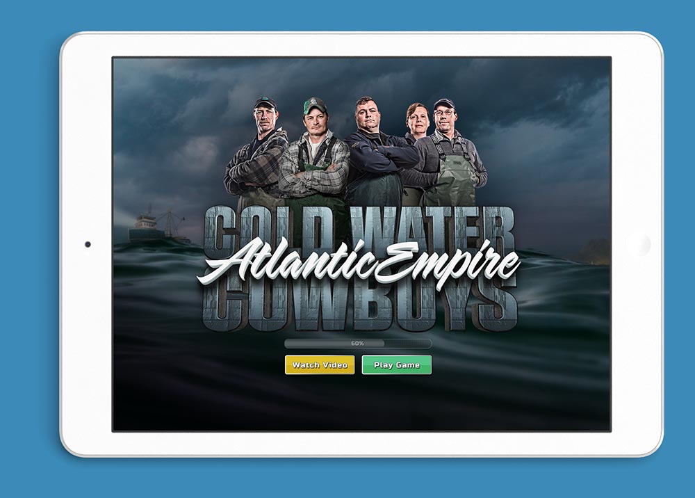 The Atlantic Empire loading screen on a tablet