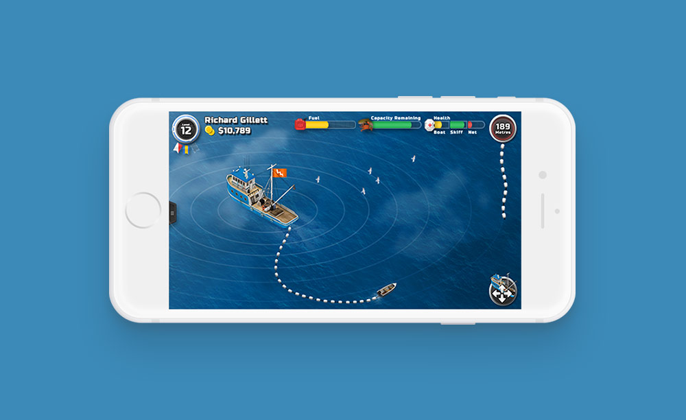 Seine-net gameplay on an iPhone