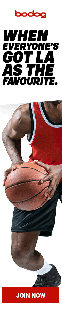 NBA #MAKEAPLAY skyscraper banner ad, animated