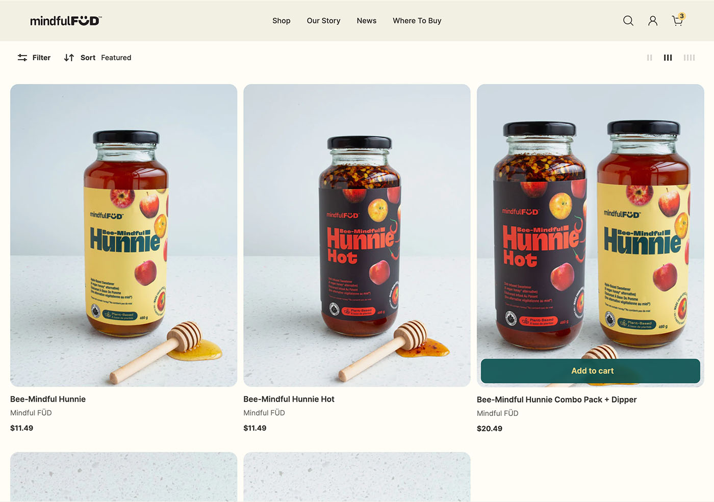The redesigned shop listing