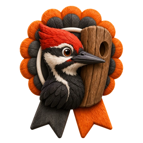 Woodpecker Pro badge, for spotting two woodpeckers