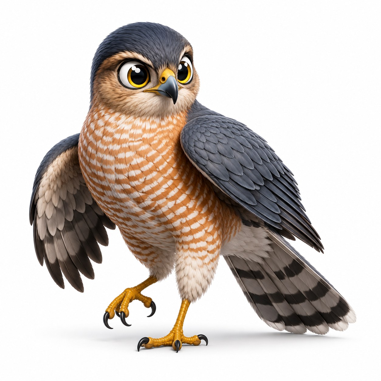 Cooper's Hawk as its studio collection art on white