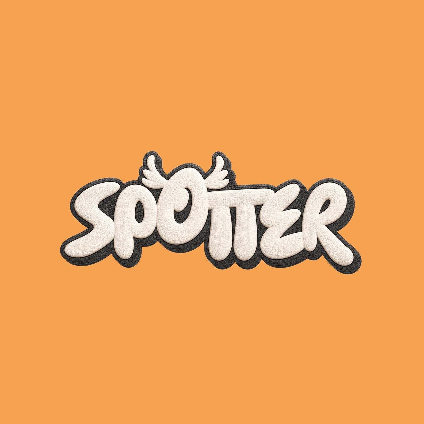 The finished Spotter wordmark, textured rather than flat